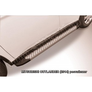 Slitkoff AL-MOUT1405 пороги алюминиевые "Standart Silver" Mitsubishi Outlander (2014)