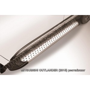 Slitkoff AL-MOUT1505 пороги алюминиевые "Standart Silver" 1700 серебристые Mitsubishi Outlander (2015)