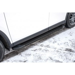 Slitkoff AL-MZCX17501 пороги алюминиевые "Optima Black" 1700 черные Mazda CX-5 (2017)