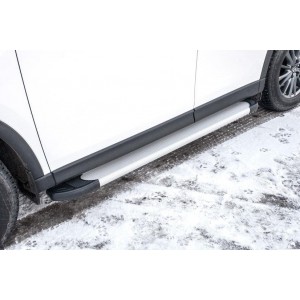 Slitkoff AL-MZCX17502 пороги алюминиевые "Optima Silver" 1700 серебристые Mazda CX-5 (2017)