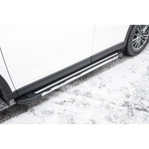 Slitkoff AL-MZCX17503 пороги алюминиевые "Luxe Black" 1700 черные Mazda CX-5 (2017)