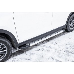 Slitkoff AL-MZCX17505 пороги алюминиевые "Standart Silver" 1700 серебристые Mazda CX-5 (2017)