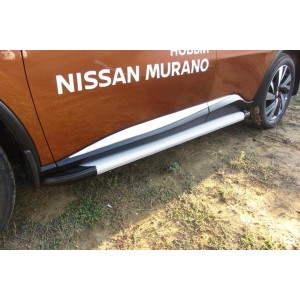 Slitkoff AL-NIM16002 пороги алюминиевые "Optima Silver" 1800 серебристые Nissan Murano (2016)