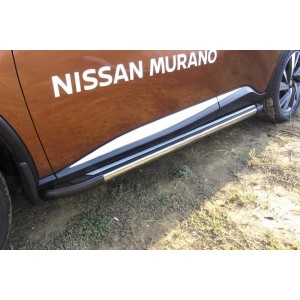 Slitkoff AL-NIM16003 пороги алюминиевые "Luxe Black" 1800 черные Nissan Murano (2016)