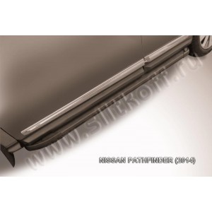 Slitkoff AL-NIP14-001 пороги алюминиевые "Optima Black" Nissan Pathfinder (2014)