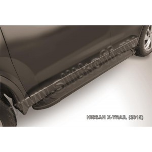 Slitkoff AL-NXT15-01 пороги алюминиевые "Optima Black" Nissan X-Trail (2015)