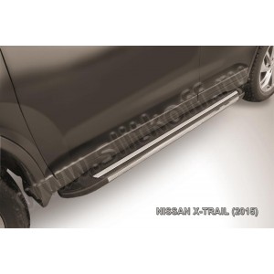 Slitkoff AL-NXT15-03 пороги алюминиевые "Luxe Black" черные Nissan X-Trail (2015)