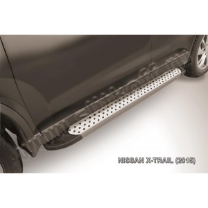 Slitkoff AL-NXT15-05 пороги алюминиевые "Standart Silver" Nissan X-Trail (2015)
