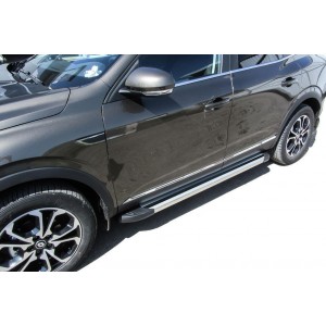 Slitkoff AL-RAR4WD004 пороги алюминиевые "Luxe Silver" 1700 серебристые Renault Arkana