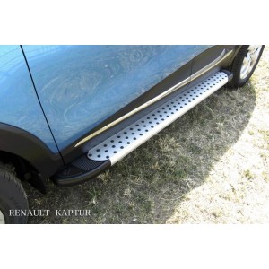 Slitkoff AL-RK005 пороги алюминиевые "Standart Silver" 1700 серебристые Renault Kaptur 2016