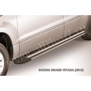 Slitkoff AL-SGV12003 пороги алюминиевые "Luxe Black" 1700 черные Suzuki Grand Vitara (2012)