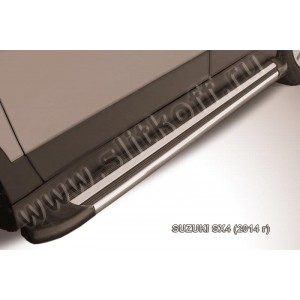 Slitkoff AL-SSX4003 пороги алюминиевые "Luxe Black" 1700 черные Suzuki SX-4 (2014)