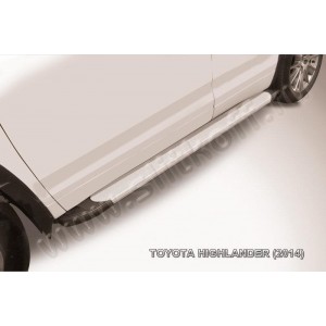 Slitkoff AL-THI14002 пороги алюминиевые "Optima Silver" 1800 серебристые Toyota Highlander (2014)
