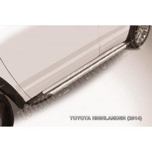 Slitkoff AL-THI14004 пороги алюминиевые "Luxe Silver" 1800 серебристые Toyota Highlander (2014)