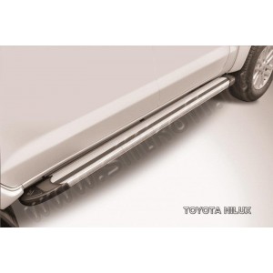 Slitkoff AL-THL11004 пороги алюминиевые "Luxe Silver" 2000 серебристые Toyota Hilux (2011)