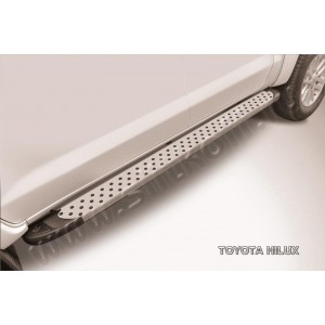 Slitkoff AL-THL11005 пороги алюминиевые "Standart Silver" 2000 серебристые Toyota Hilux (2011)