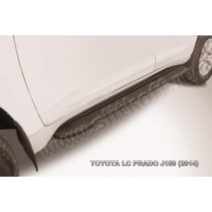Slitkoff AL-TOP14001 пороги алюминиевые "Optima Black" 1600 черные Toyota Land Cruiser Predo J150 (2014)