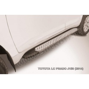 Slitkoff AL-TOP14005 пороги алюминиевые "Standart Silver" 1600 серебристые Toyota Land Cruiser Predo J150 (2014)