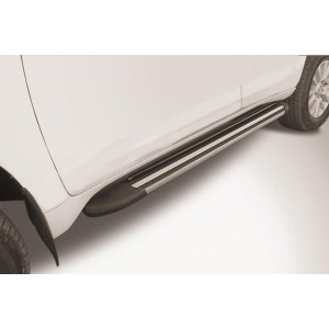 Slitkoff AL-TOP17003 пороги алюминиевые "Luxe Black" 1600 черные Toyota Land Cruiser Predo J150 (2017)