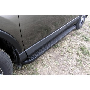 Slitkoff AL-TR415001 пороги алюминиевые "Optima Black" 1700 чёрные Toyota RAV4 (2015)