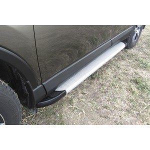 Slitkoff AL-TR415002 пороги алюминиевые "Optima Silver" 1700 серебристые Toyota RAV4 (2015)