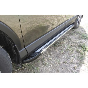 Slitkoff AL-TR415003 пороги алюминиевые "Luxe Black" 1700 чёрные Toyota RAV4 (2015)