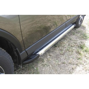 Slitkoff AL-TR415004 пороги алюминиевые "Luxe Silver" 1700 серебристые Toyota RAV4 (2015)