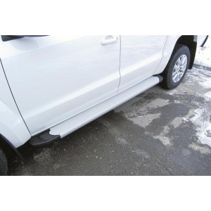 Slitkoff AL-VWAM16-02 пороги алюминиевые "Optima Silver" 2000 серебристые Volkswagen Amarok (2016)
