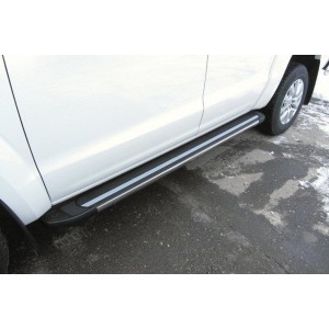 Slitkoff AL-VWAM16-03 пороги алюминиевые "Luxe Black" 2000 черные Volkswagen Amarok (2016)