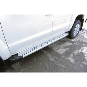 Slitkoff AL-VWAM16-05 пороги алюминиевые "Standart Silver" 2000 серебристые Volkswagen Amarok (2016)