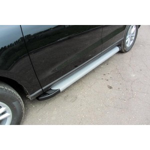 Slitkoff AL-ZOT-002 пороги алюминиевые "Optima Silver" 1800 серебристые Zotye T600