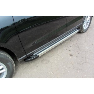 Slitkoff AL-ZOT-004 пороги алюминиевые "Luxe Silver" 1800 серебристые Zotye T600