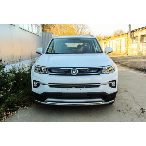 Slitkoff CHANCS35P-002 защита переднего бампера d42 + d32 двойная Changan CS35 Plus (2019)