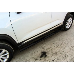 Slitkoff CHANCS35P-004B защита порогов d76 с проступями черная Changan CS35 Plus (2019)