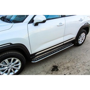 Slitkoff CHANCS35P-005 защита порогов d42 с листом Changan CS35 Plus (2019)