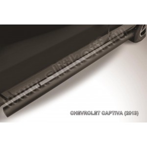 Slitkoff CHCap13-007B защита порогов d76 труба черная Chevrolet Captiva (2013)