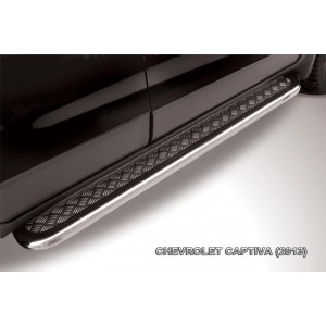 Slitkoff CHCap13-008 защита порогов d57 с листом усиленная Chevrolet Captiva (2013)