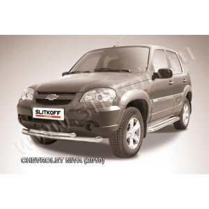 Slitkoff CHN10-002 защита переднего бампера d76+ d57 двойная Chevrolet Niva (2010)