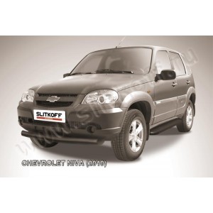 Slitkoff CHN10-003B защита переднего бампера d76 черная Chevrolet Niva (2010)
