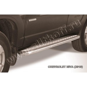 Slitkoff CHN10-008 защита порогов d57 с листом усиленная Chevrolet Niva (2010)