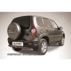 Slitkoff CHN10-009B защита заднего бампера d76 радиусная черная Chevrolet Niva (2010)
