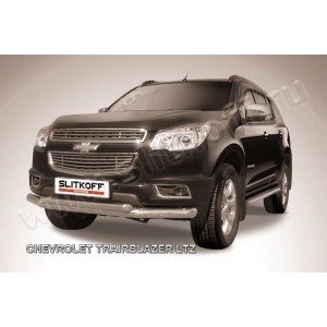 Slitkoff CHTB12-002 защита переднего бампера d76+ d57 двойная Chevrolet Trailblazer (2012)