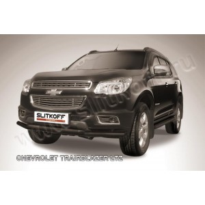 Slitkoff CHTB12-004B защита переднего бампера d57+ d57 двойная черная Chevrolet Trailblazer (2012)