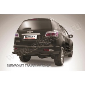 Slitkoff CHTB12-010B защита заднего бампера d76+ d57 двойная черная Chevrolet Trailblazer (2012)