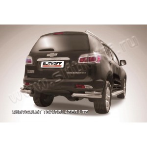 Slitkoff CHTB12-014 защита заднего бампера уголки d76+ d42 двойные Chevrolet Trailblazer (2012)