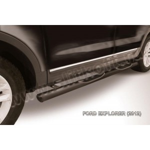 Slitkoff FEX005B защита порогов d76 с проступями черная Ford Explorer (2012)