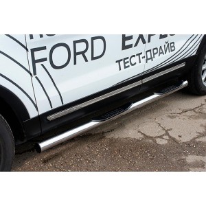 Slitkoff FEX15005 защита порогов d76 с проступями Ford Explorer (2015)