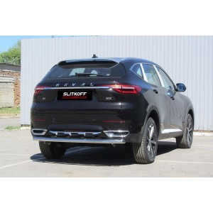Slitkoff HavF7009 защита заднего бампера d57 Haval F7 (2019)