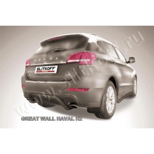 Slitkoff HavH2008B защита заднего бампера d57 "скоба" черная Haval H2