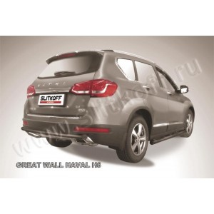 Slitkoff HavH6008B защита заднего бампера d57 черная Haval H6